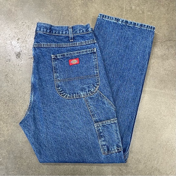 Dickies Carpenter Jeans Men’s 38x32 Blue Denim Workwear Y2K Relaxed Fit Utility - Picture 1 of 8